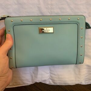 Kate Spade Blue Wristlet with Structured Design